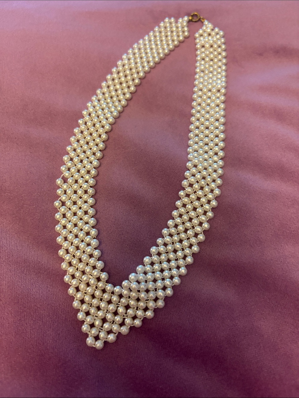 Estate Sale! Elegant White Faux Pearl Lattice Necklace